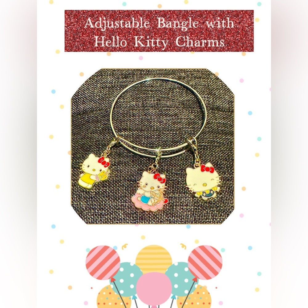 Adjustable Bangle with Hello Kitty charms